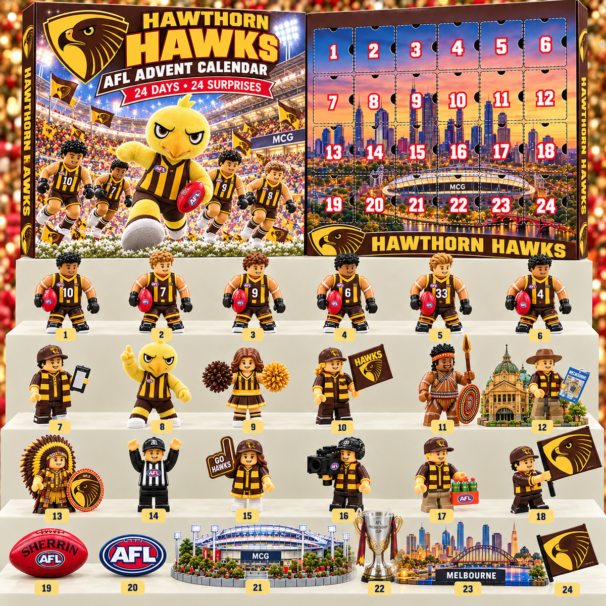 Premium AFL HAW 24-Piece Football Collectible Advent Calendar V2