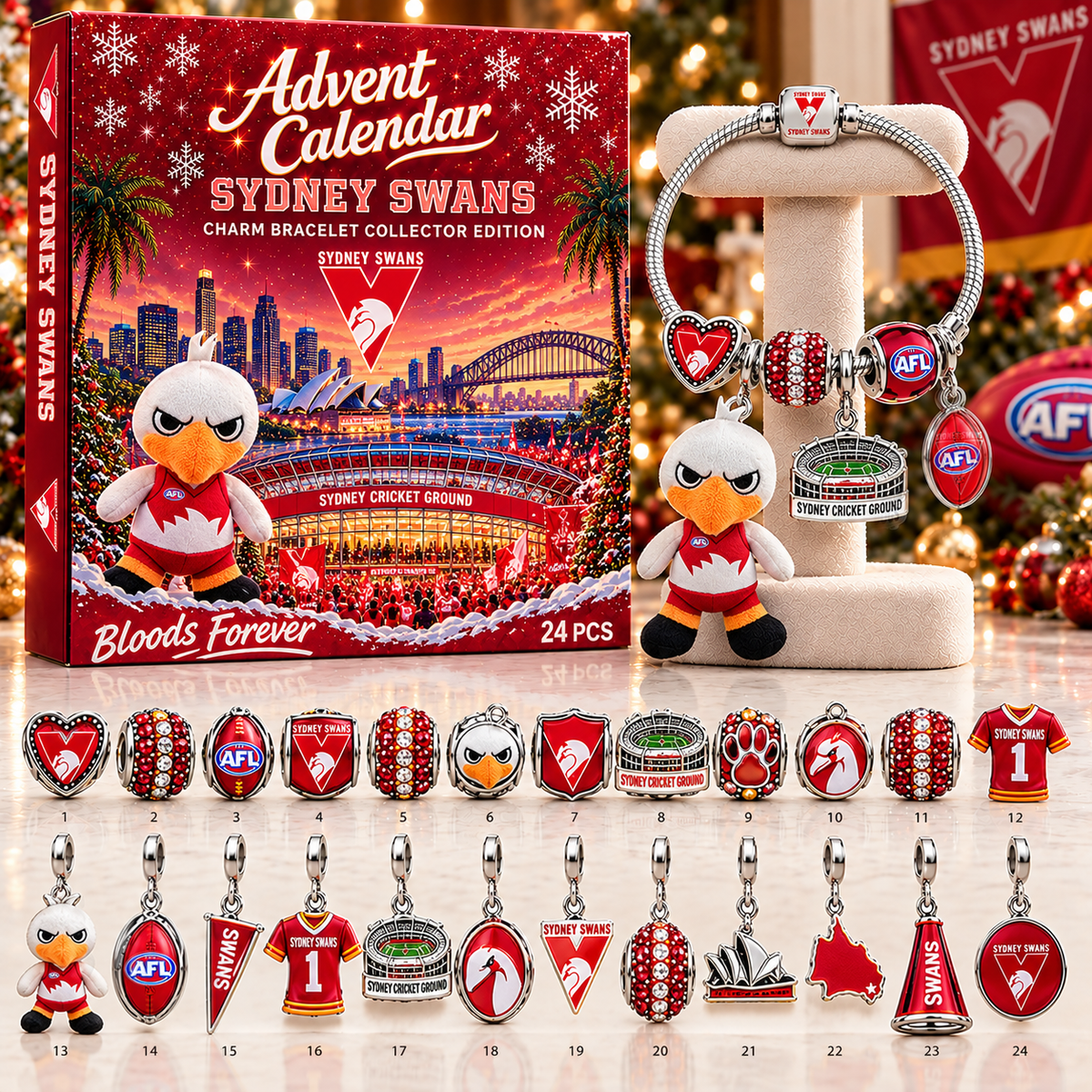 Premium AFL SS Advent Calendar Charm Bracelet Set V5