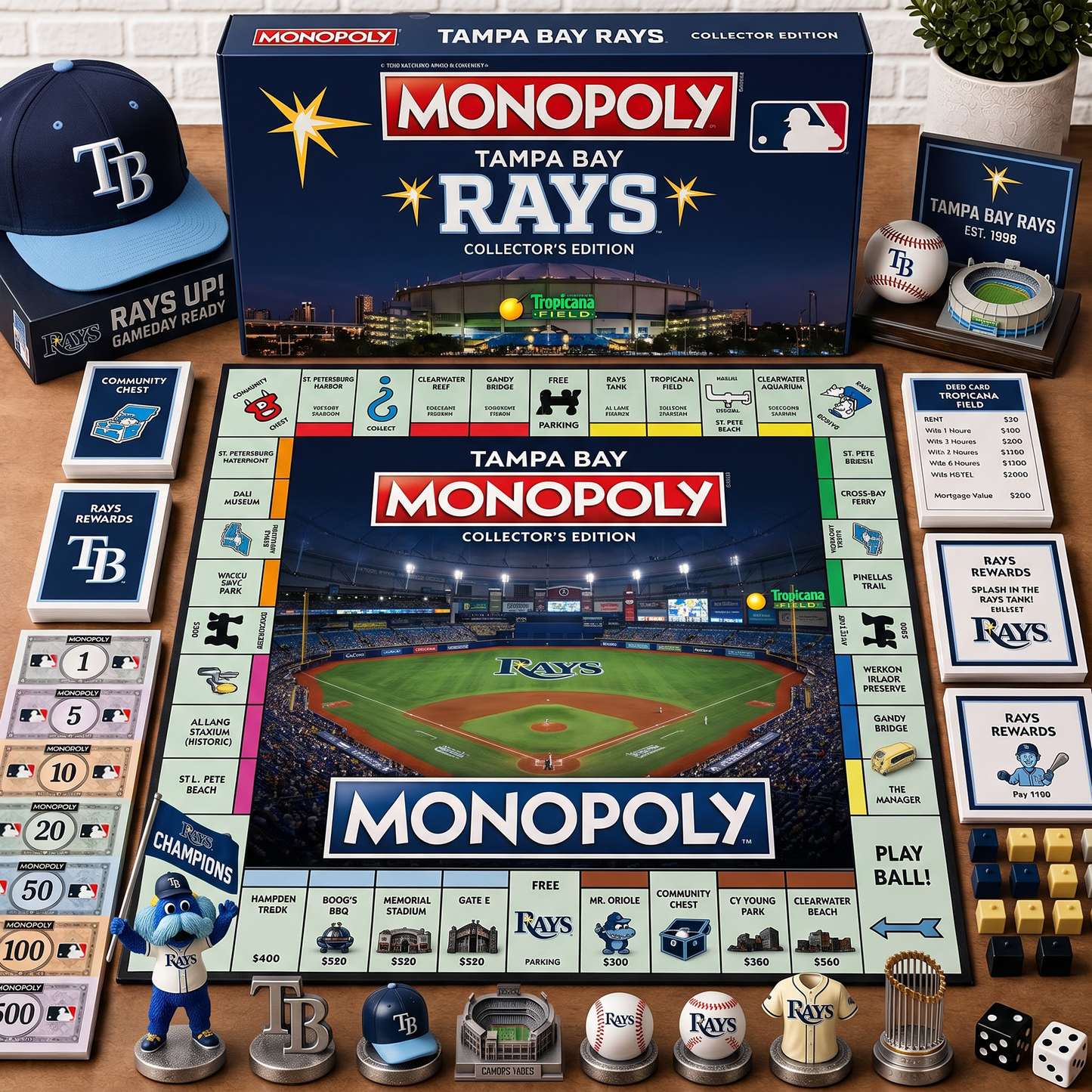 Premium MLB TB Monopoly Collector’s Edition Board Game NMD 080826 TTV