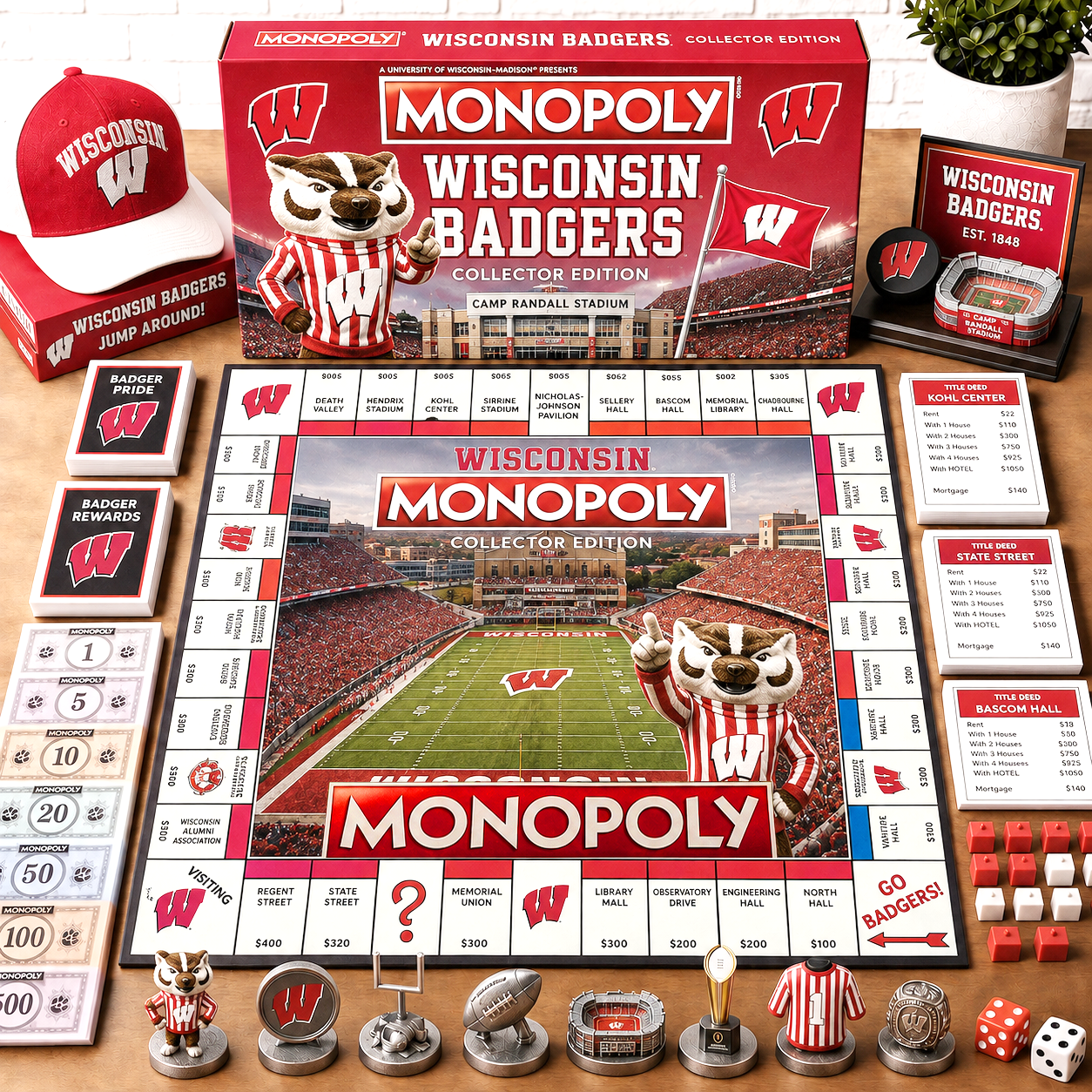 Premium NCAA WBG Monopoly Collector’s Edition Board Game NMD CTKT