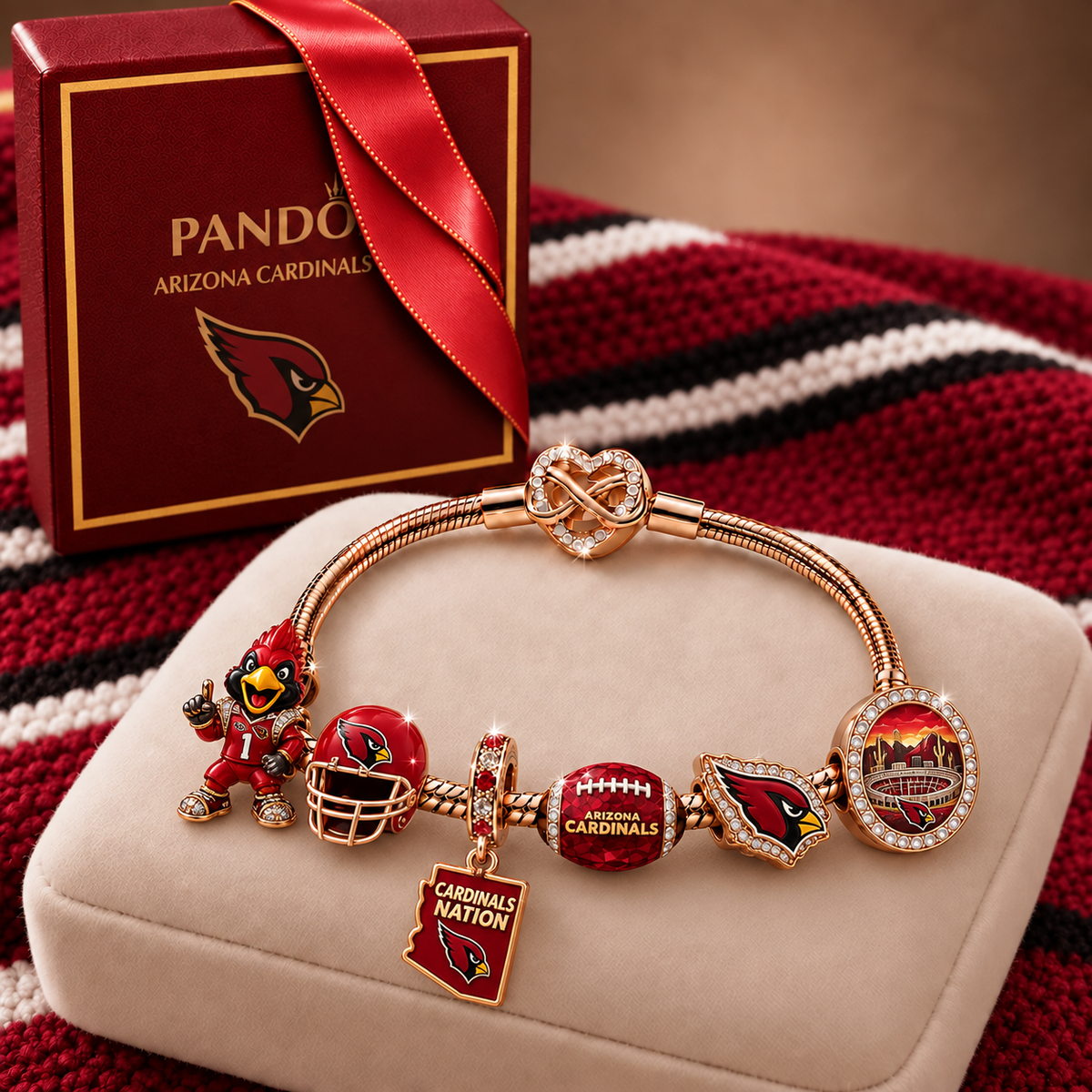 Premium NFL AC Collector Rose Gold Charm Bracelet V6