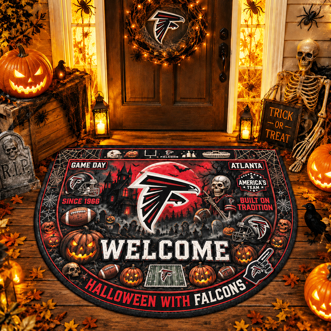 Premium NFL AF Halloween Welcome Doormat