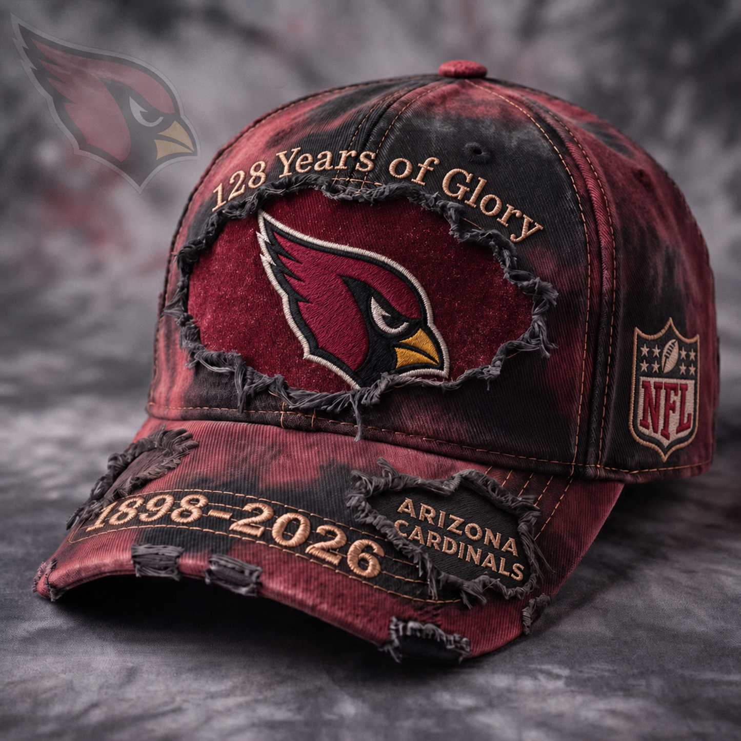 Premium NFL ARI Glory Vintage Distressed Embroidered Cap
