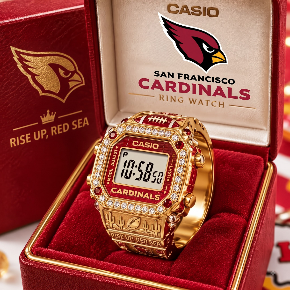 Premium NFL ARI Gold Ring Watch
