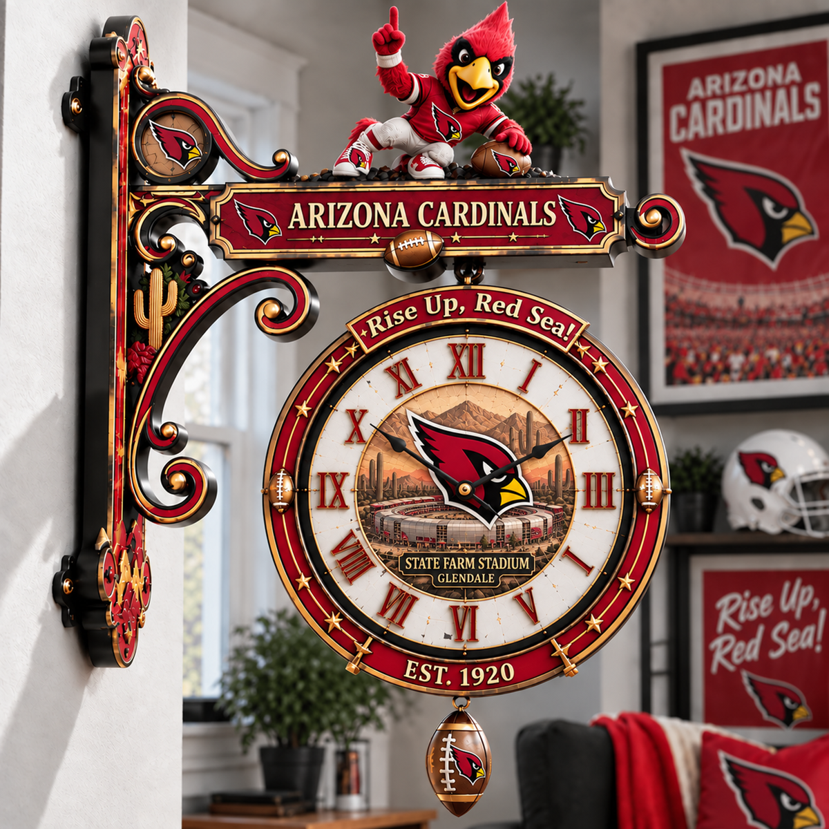Premium NFL ARI Illuminating Collector Wall Clock