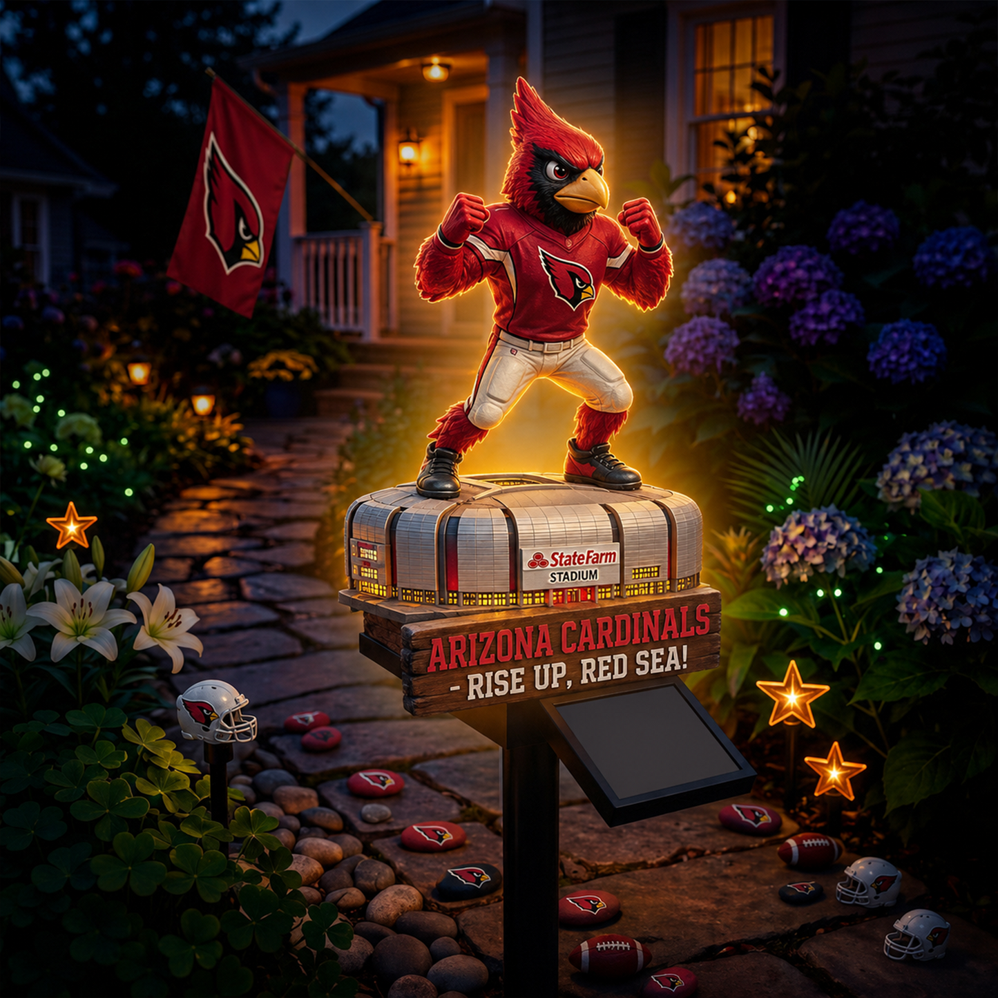 Premium NFL ARI Mascot Stadium LumiGarden Solar Lights