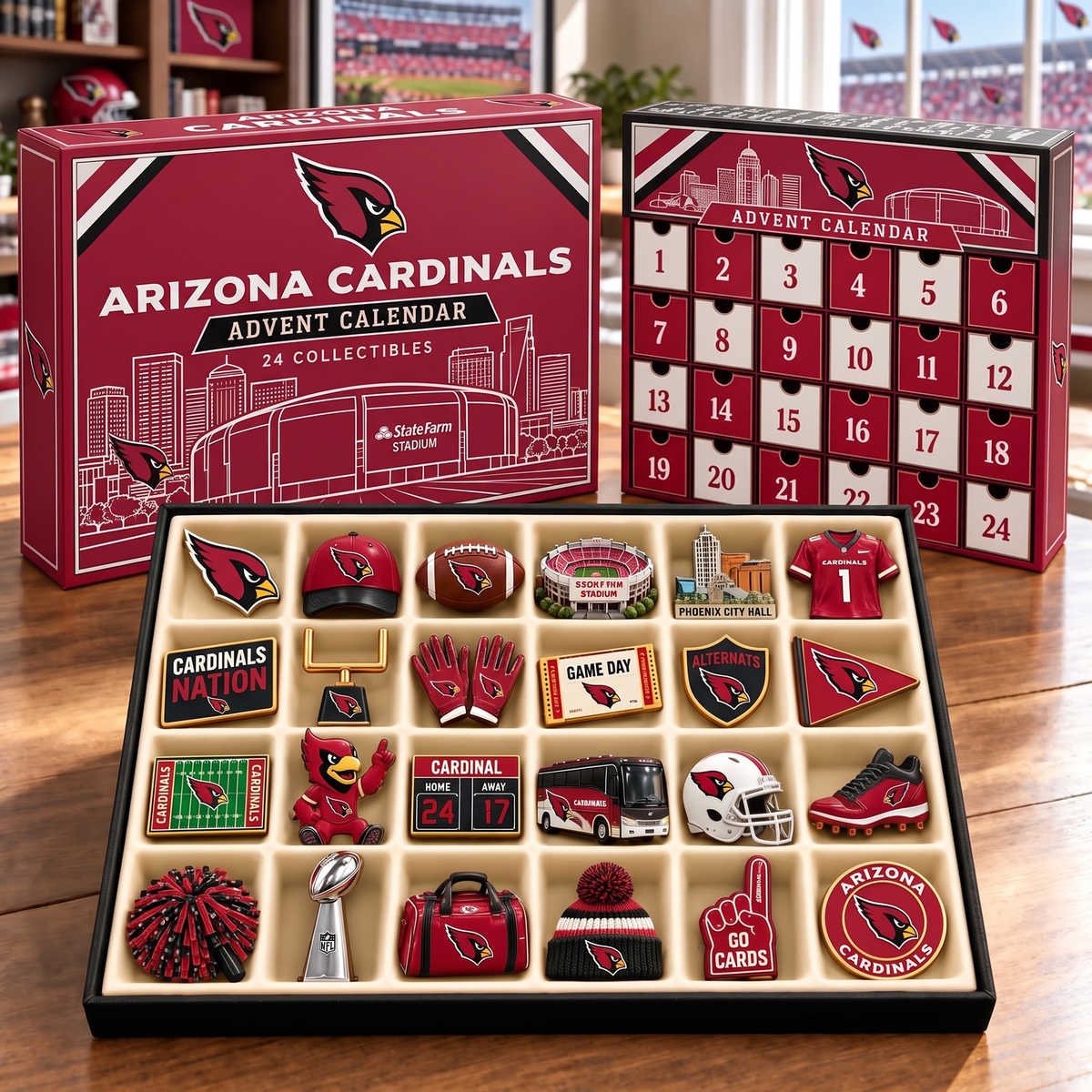 Premium NFL ARI Team Spirit 24-Piece Advent Calendar V3