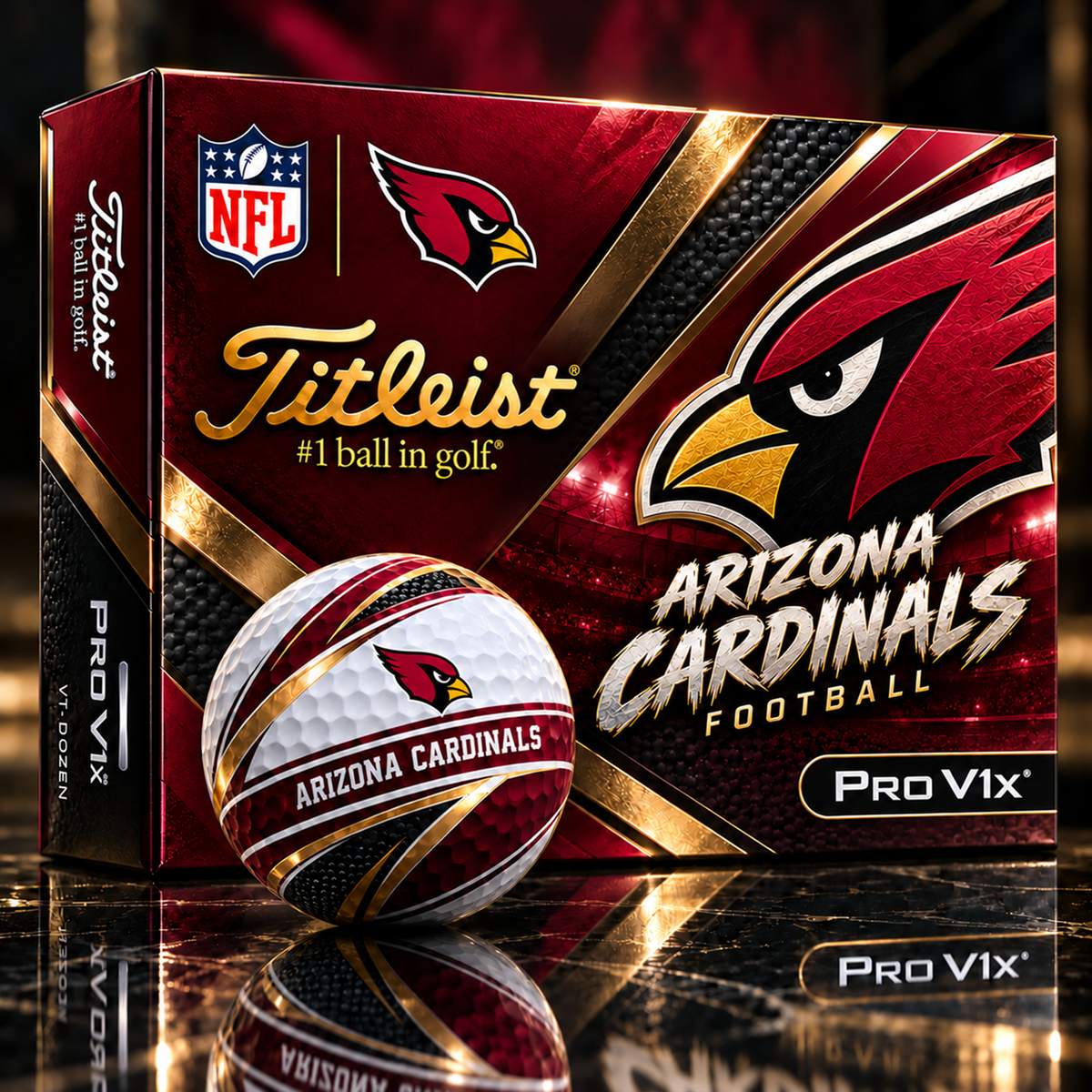 Premium NFL ARI x Titleist Pro V1 Team Spirit Golf Balls Set V2