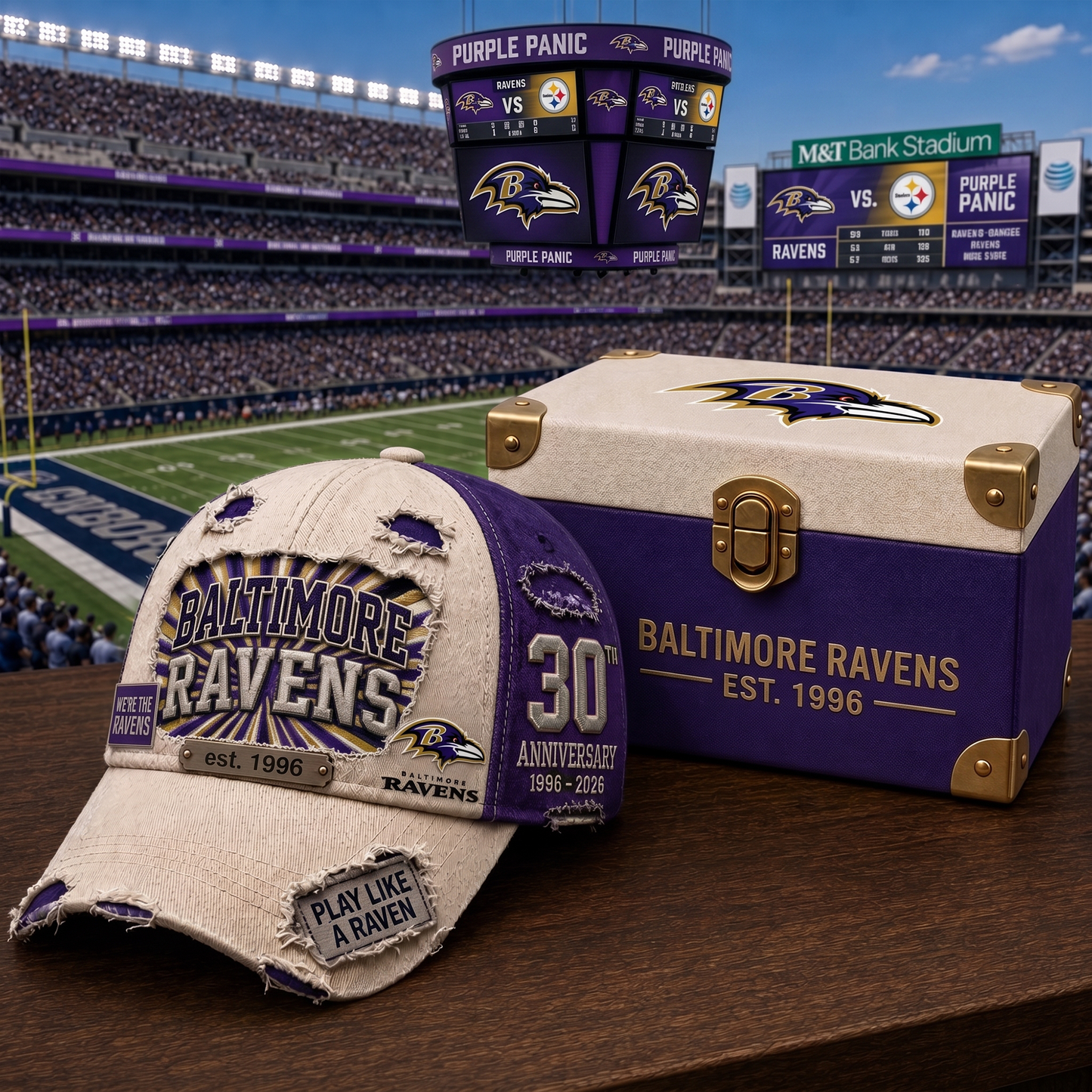 Premium NFL BAL Anniversary Distressed Cap