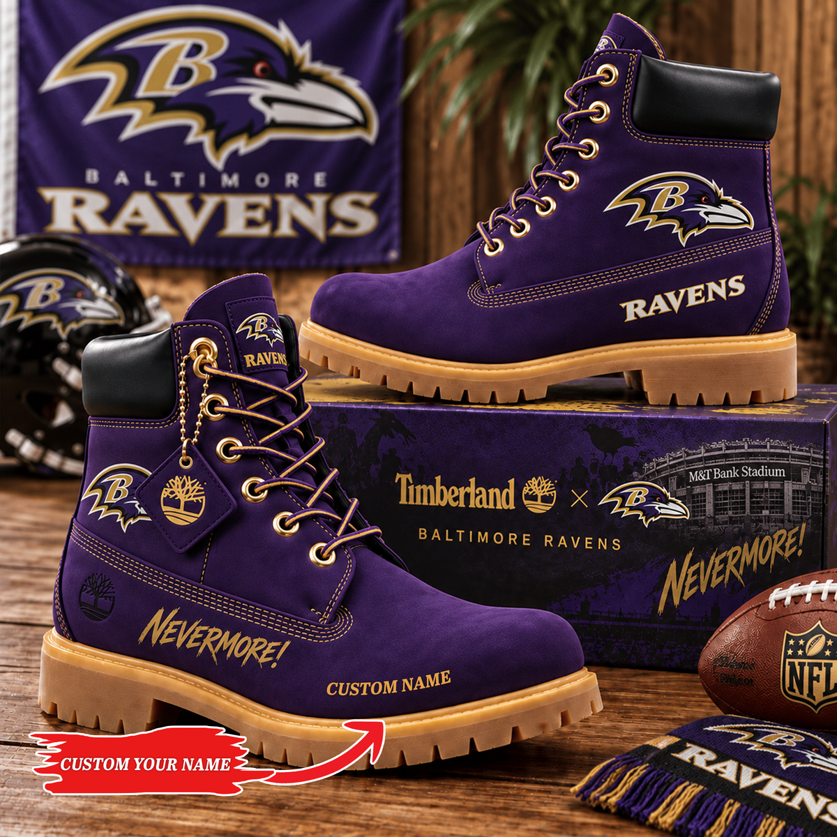 Premium NFL BAL Heritage Boots Custom Name