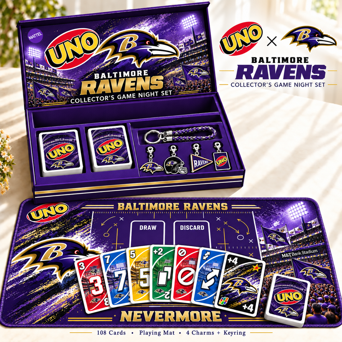 Premium NFL BAL Uno Board Game Set