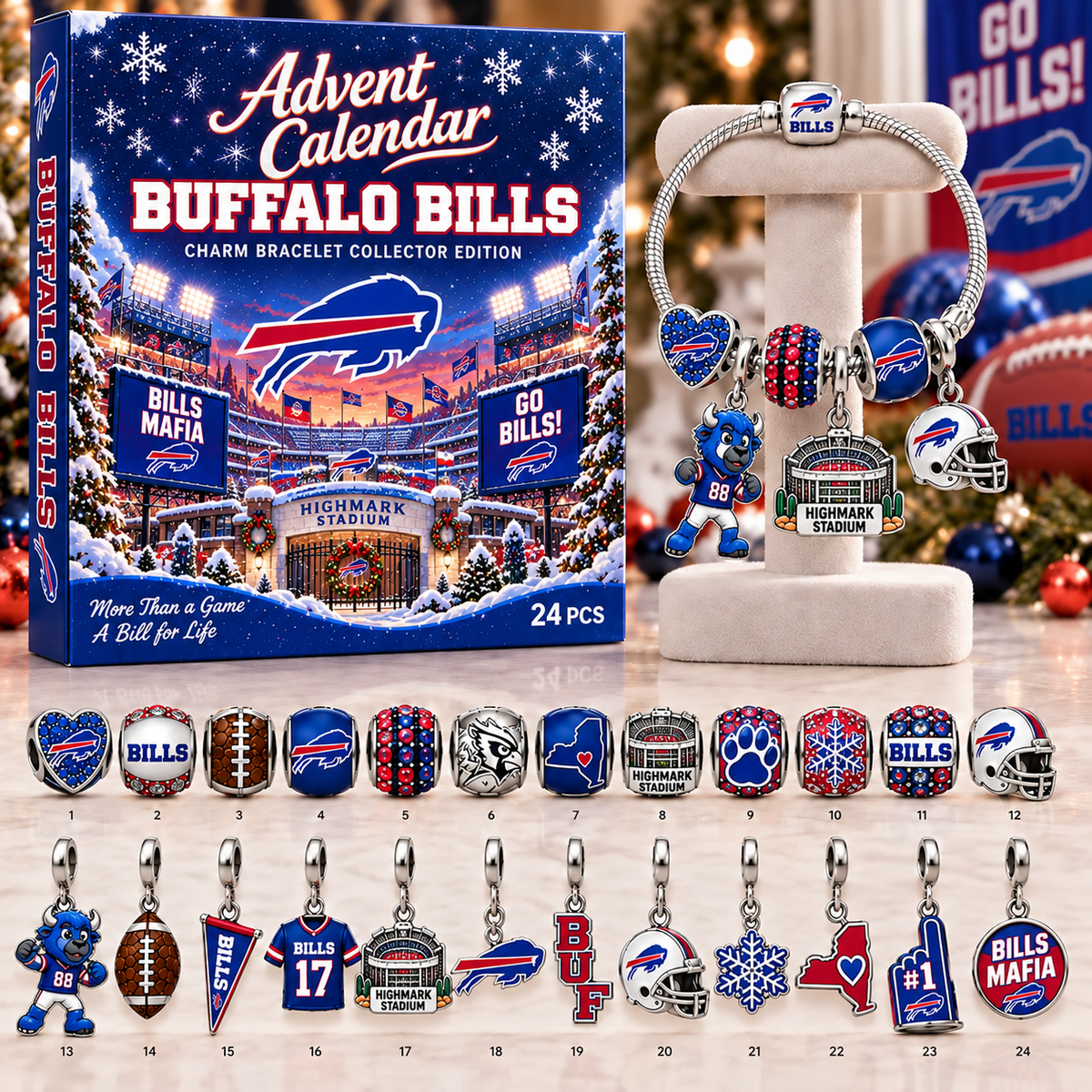 Premium NFL BB Advent Calendar Charm Bracelet Set V5