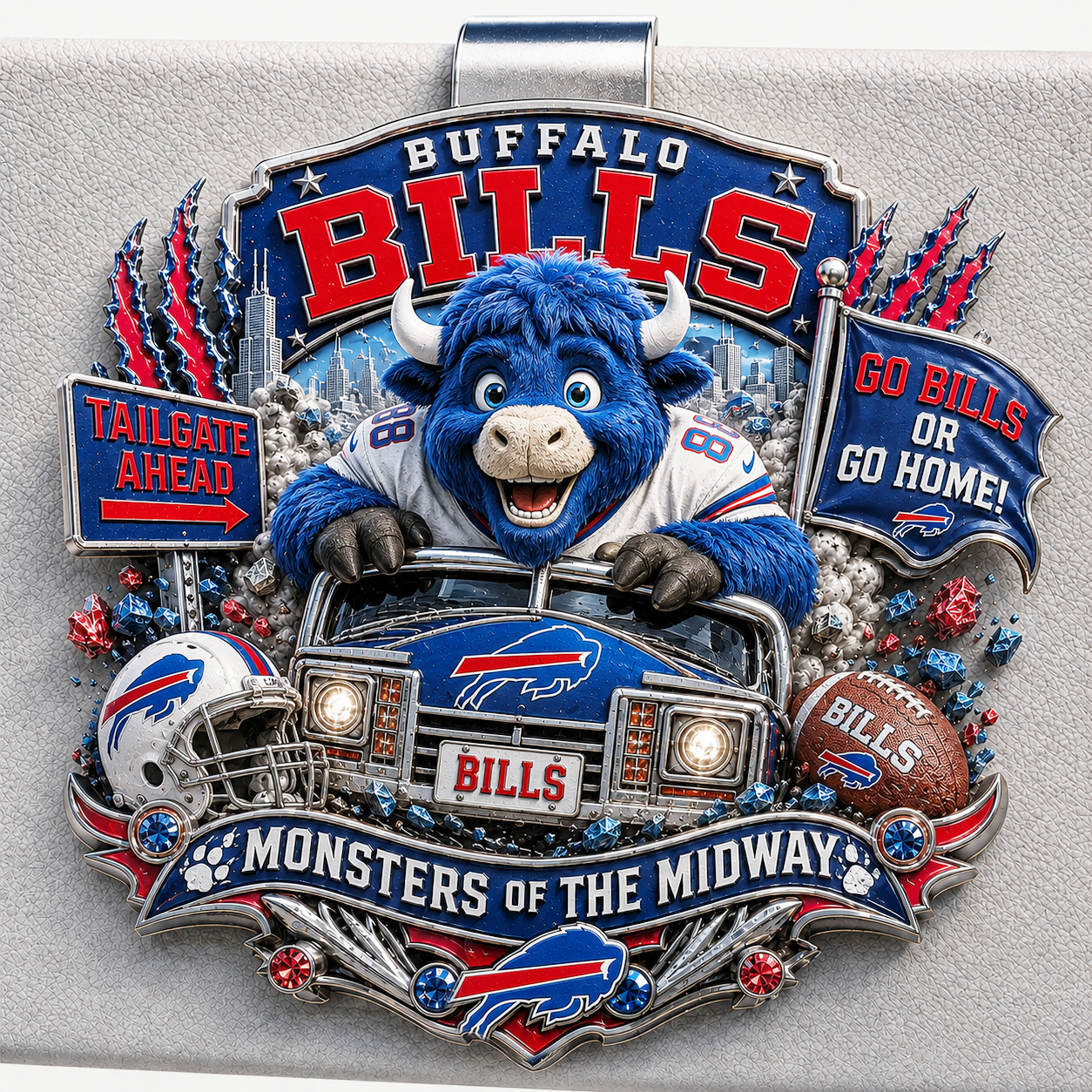 Premium NFL BB Mascot Tailgate 3D Car Visor Clip