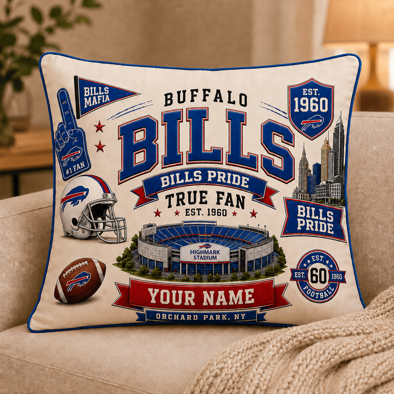 Premium NFL BB Vintage Pillow