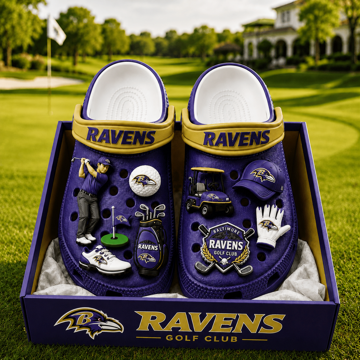 Premium NFL BR Golf Club Charm Clogs