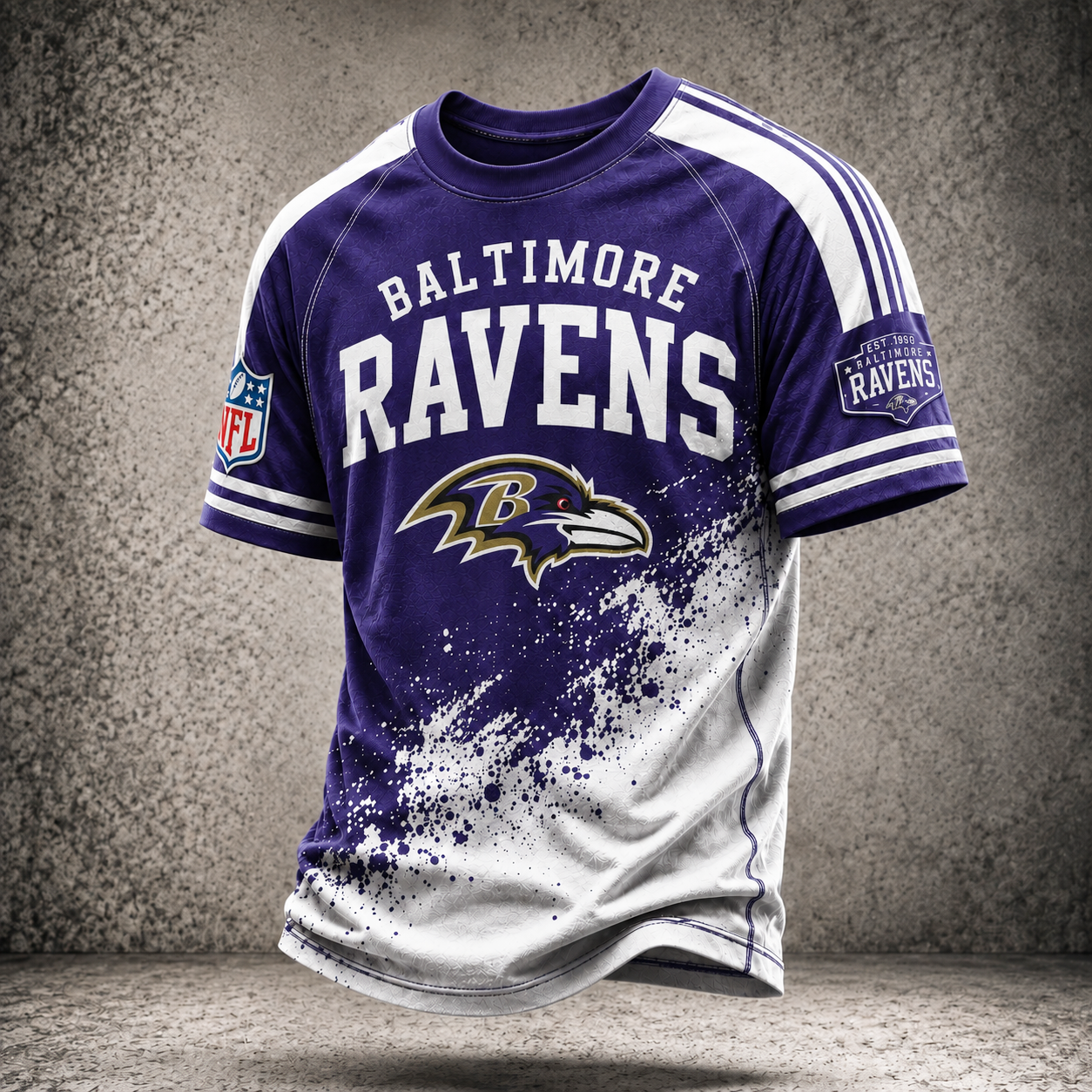 Premium NFL BR Vintage Paint Splatter Performance T-Shirt