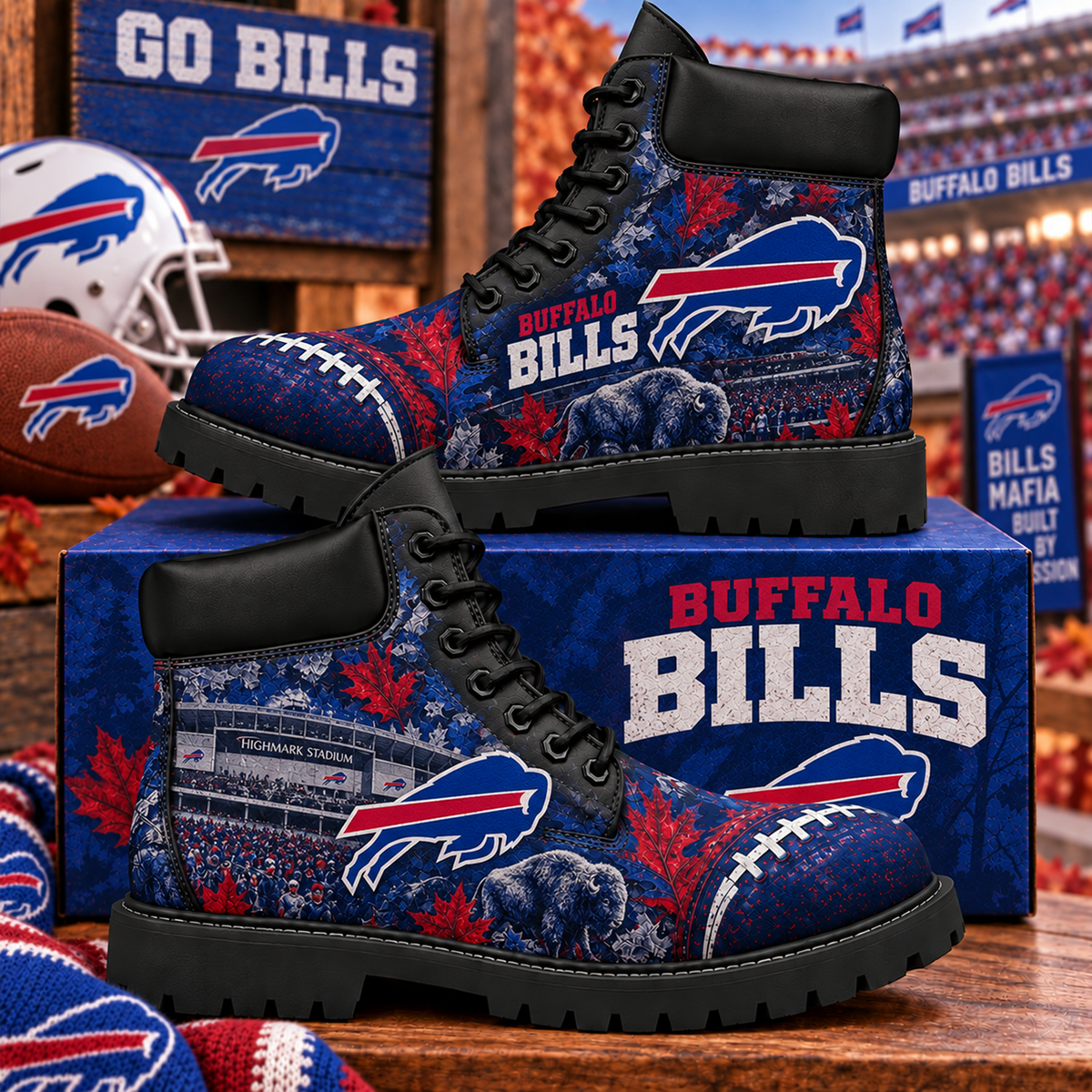 Premium NFL BUF Heritage Skyline Boots V4