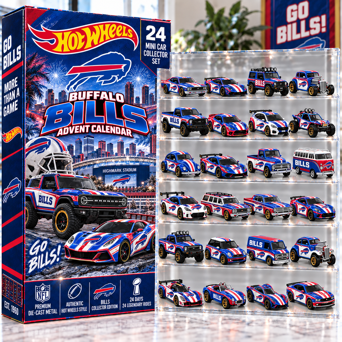 Premium NFL BUF Mini Car Advent Calendar V4