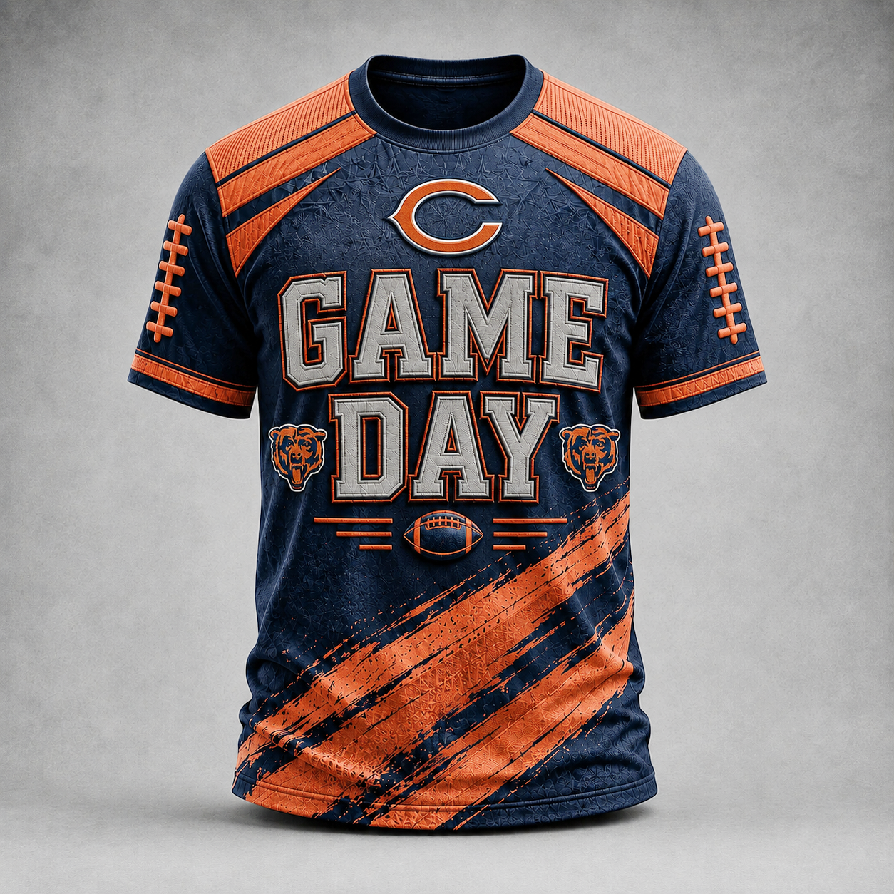 Premium NFL CHI Game Day Paint Splatter Performance T-Shirt