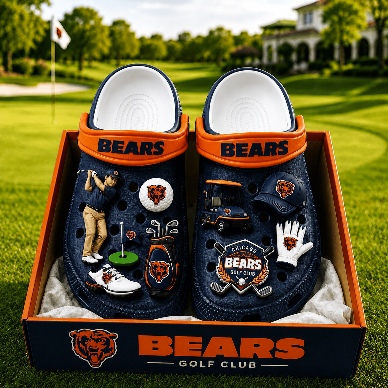 Premium NFL CHI Golf Club Charm Clogs
