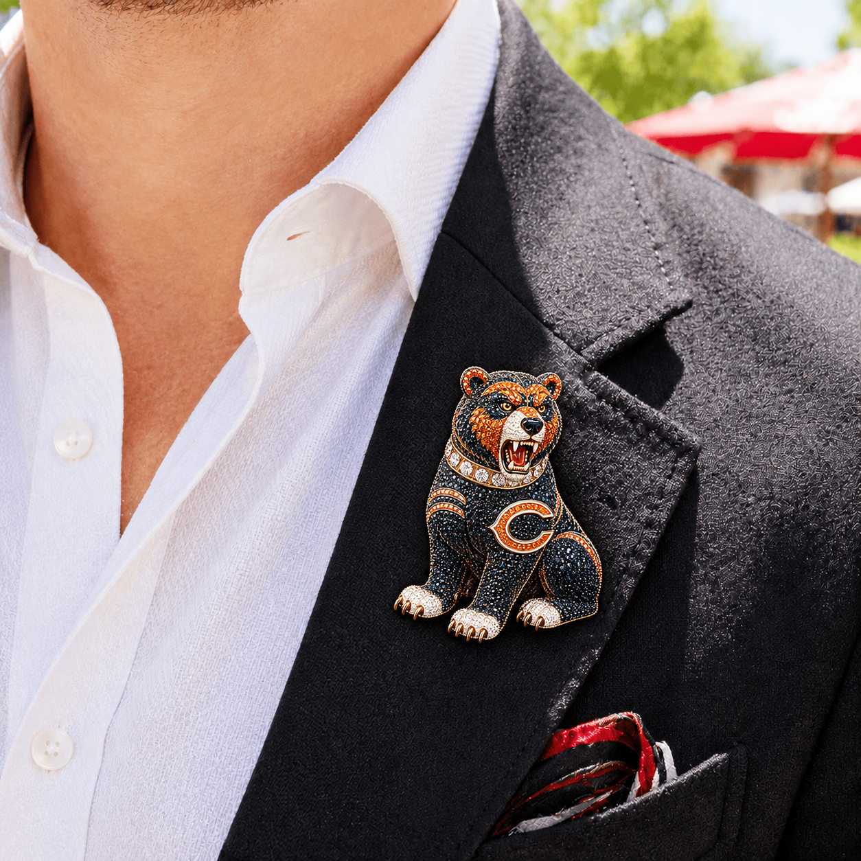 Premium NFL CHI Luxury Sculptural Brooch