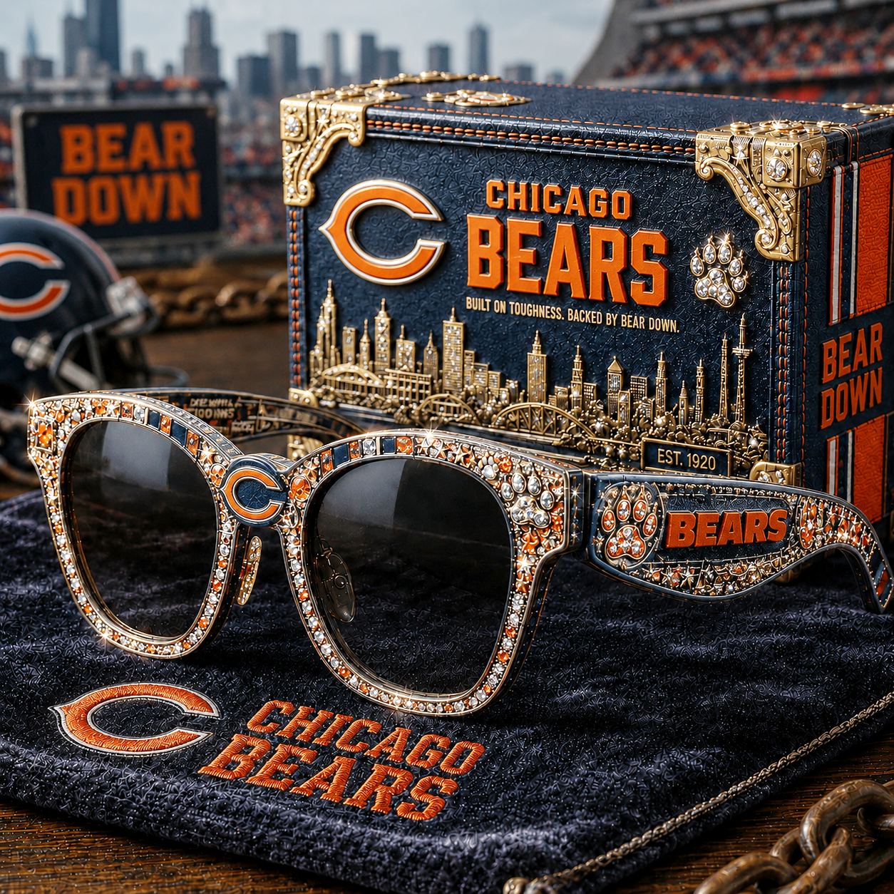 Premium NFL CHI Royal Heritage Crystal
