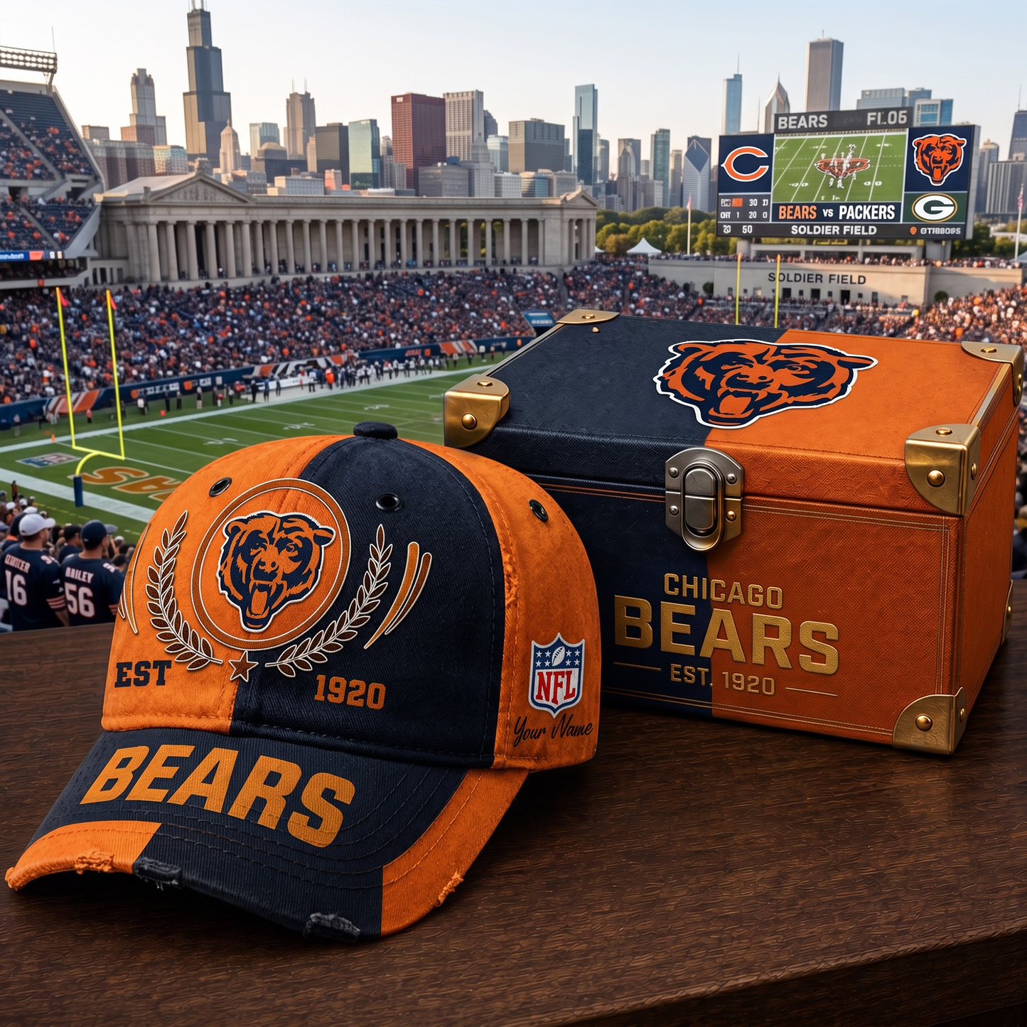 Premium NFL CHI Vintage Heritage Distressed Cap V2
