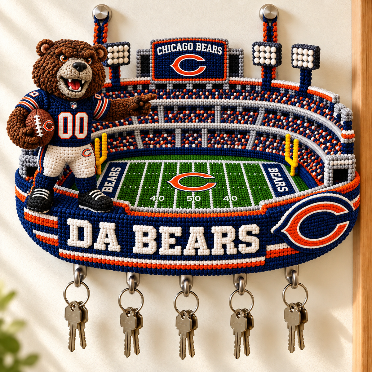 Premium NFL CHI Wall Mounted Key Holder