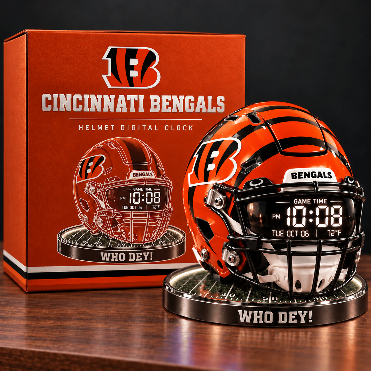 Premium NFL CIN Special Digital Clock