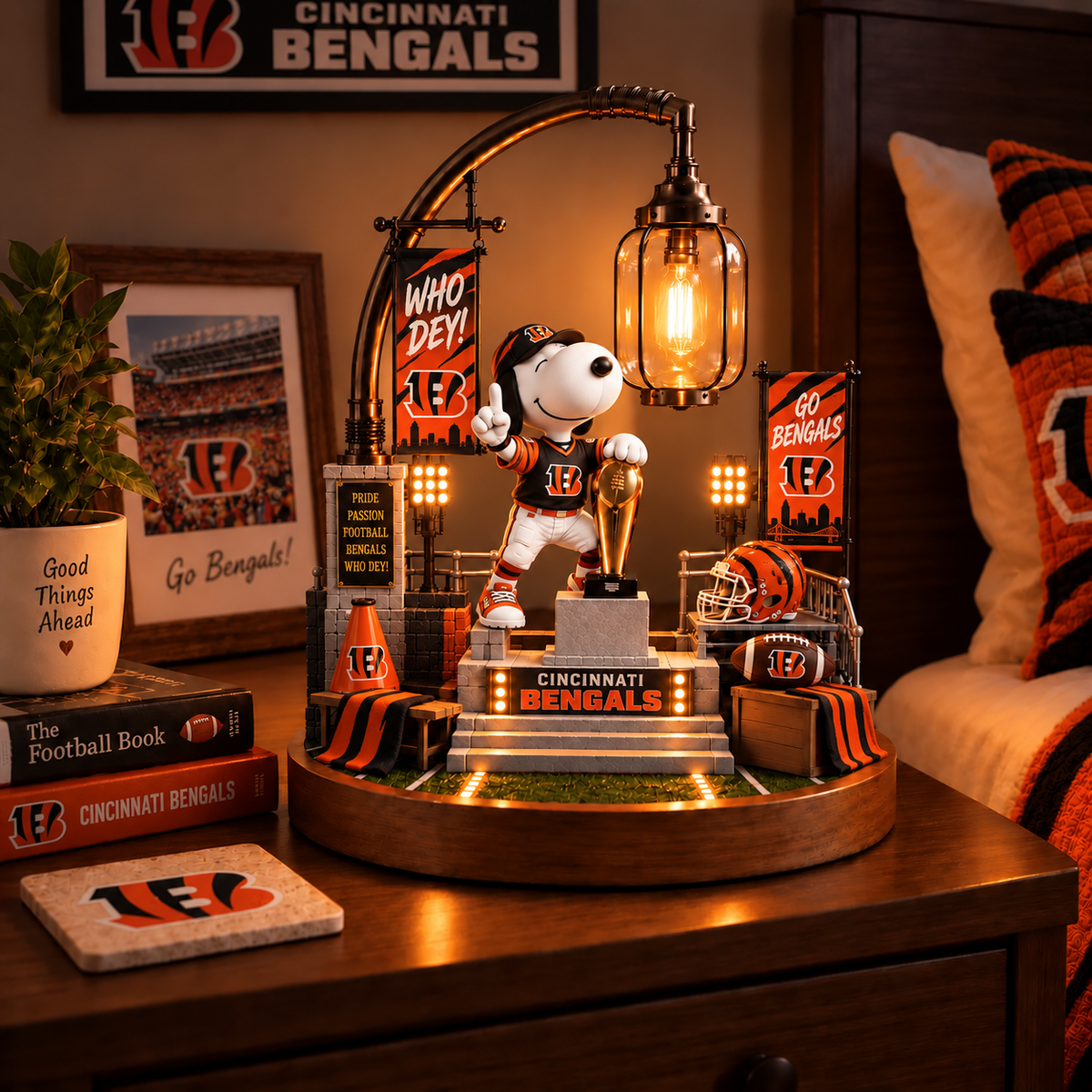 Premium NFL CIN x SNP Themed Bedside Lamp