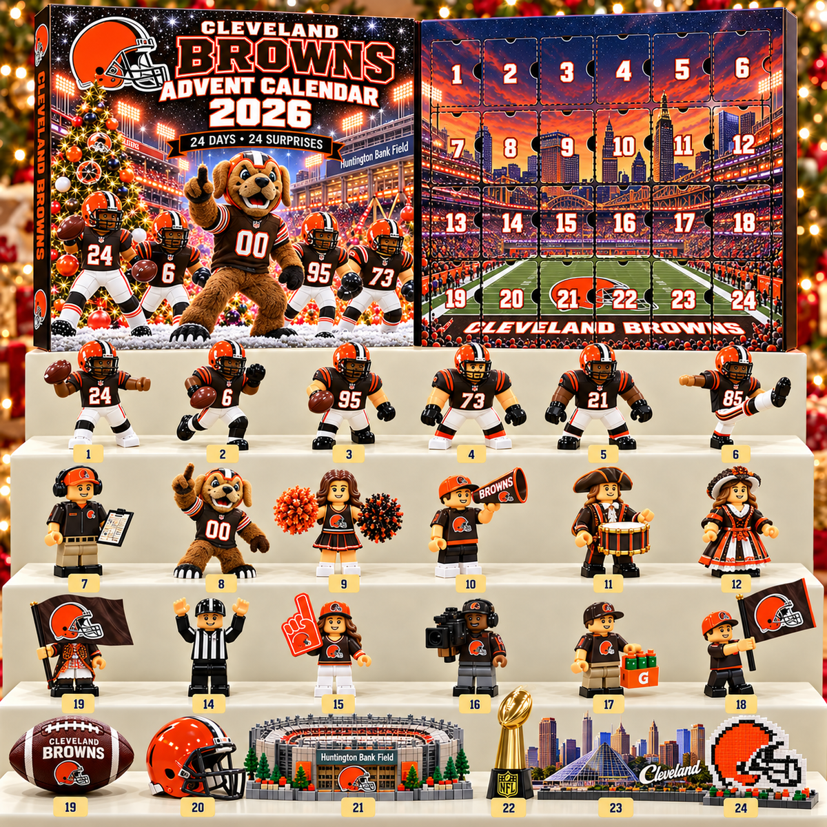 Premium NFL CLE 24-Piece Football Collectible Advent Calendar V2