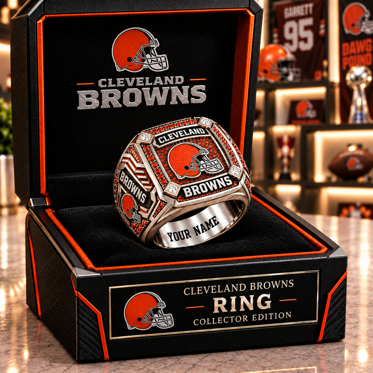 Premium NFL CLE Team Spirit Collector Ring