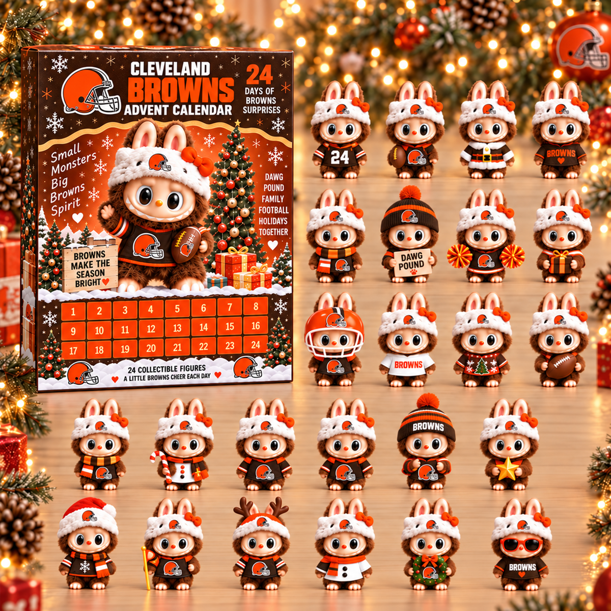 Premium NFL CLE x Labubu Christmas Avent Calendar V7