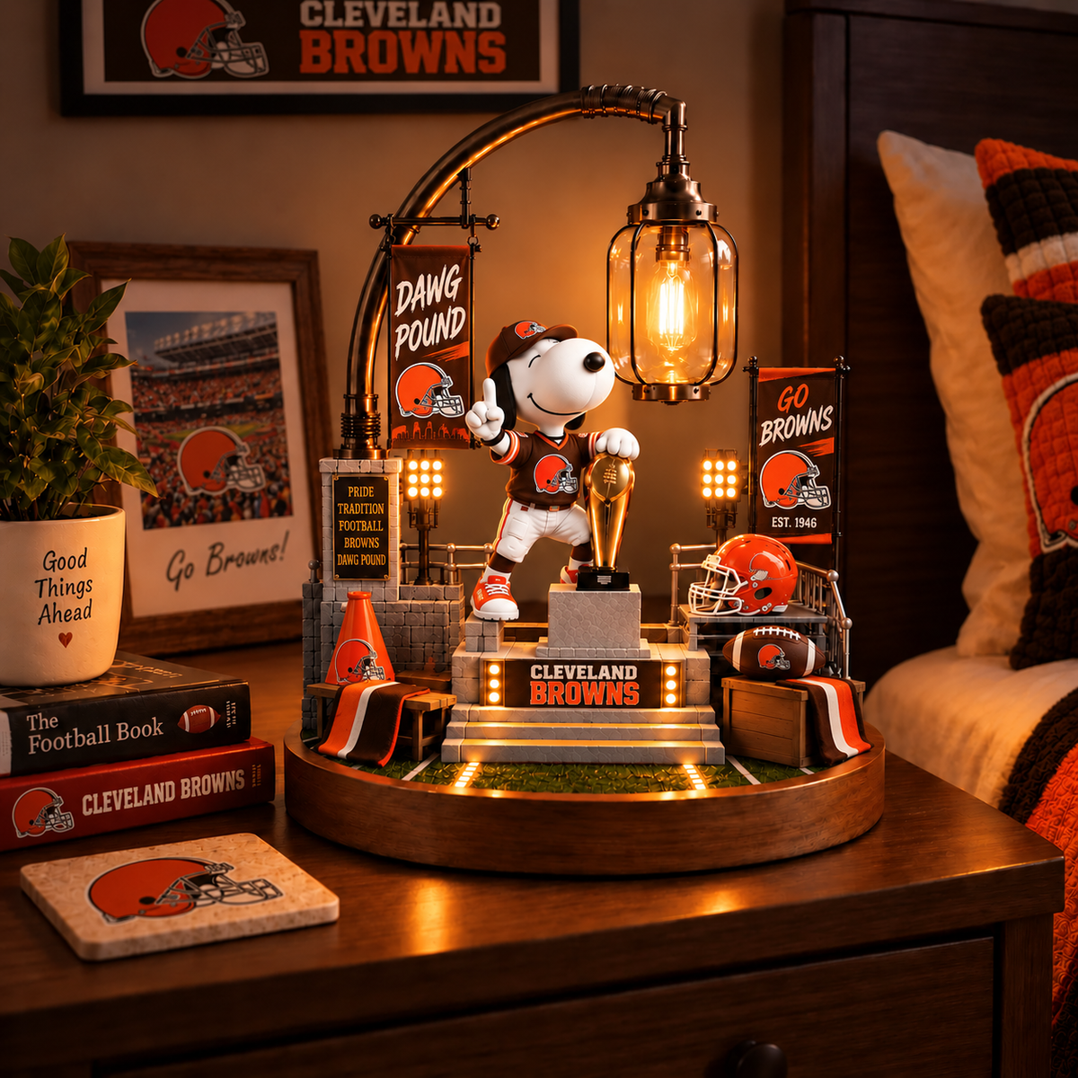 Premium NFL CLE x SNP Themed Bedside Lamp