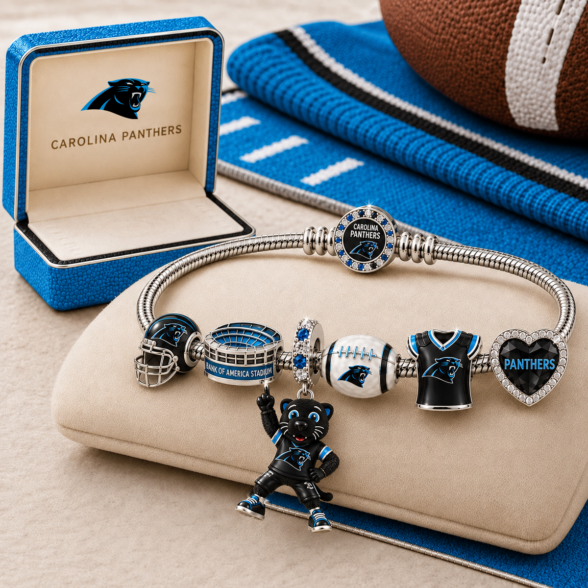 Premium NFL CP Gold Charm Bracelet Set