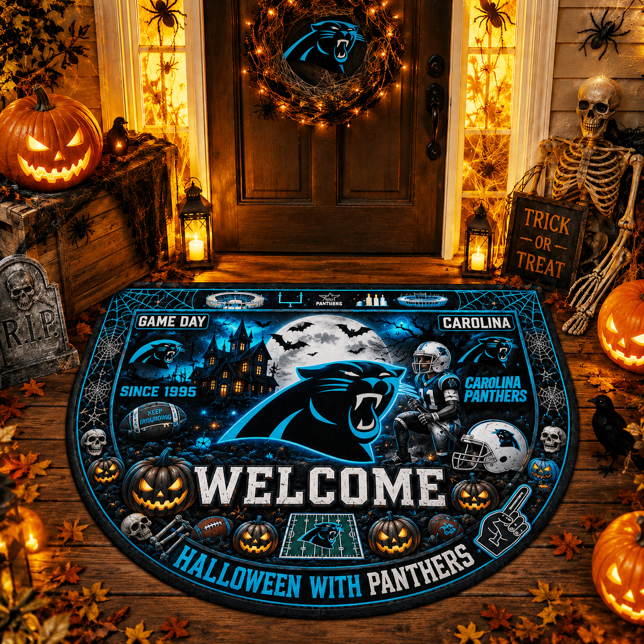 Premium NFL CP Halloween Welcome Doormat