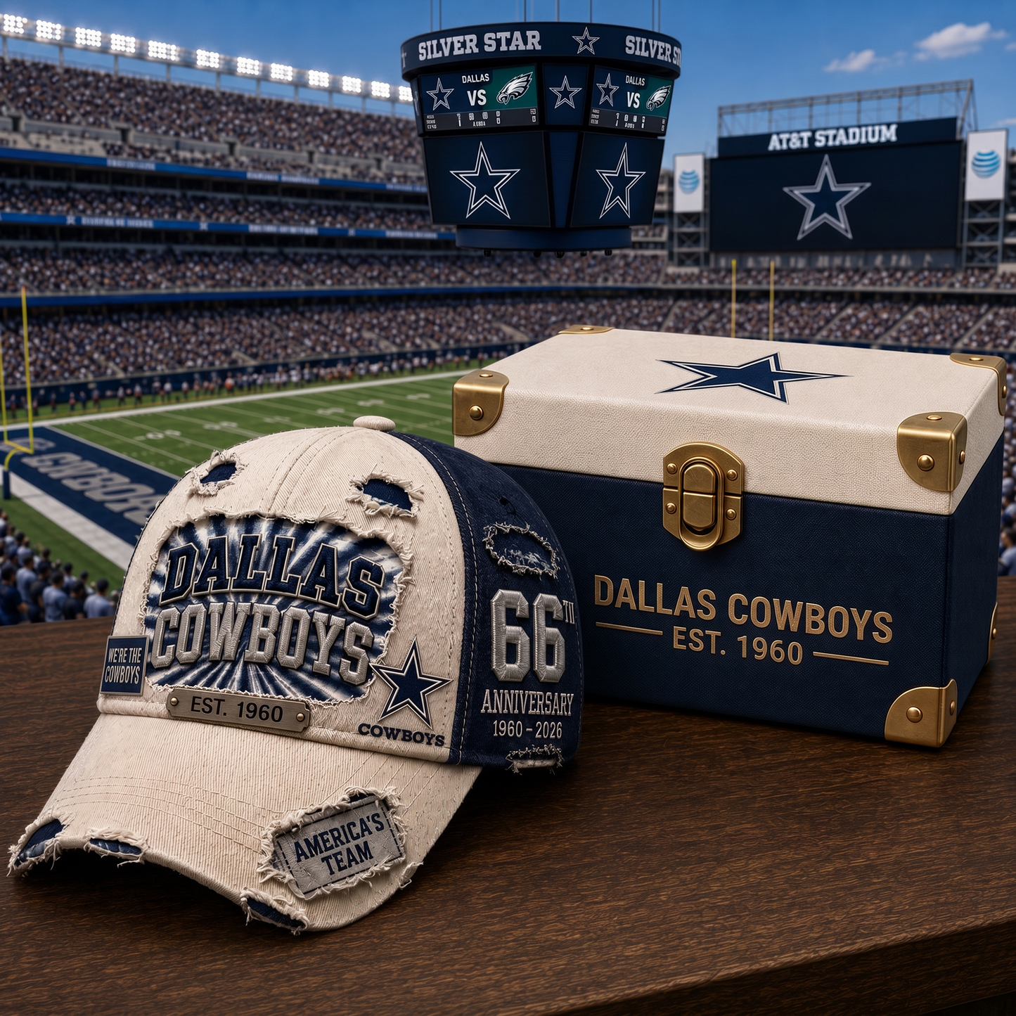 Premium NFL DAL Anniversary Distressed Cap