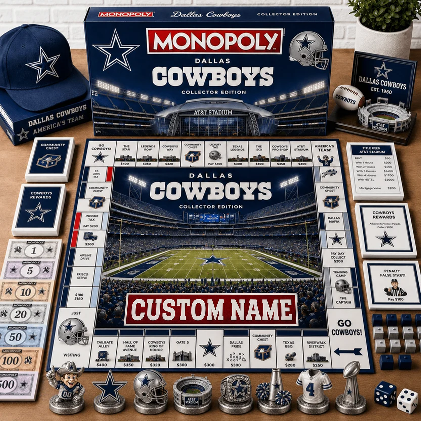 Premium NFL DAL Collector’s Edition Board Game Custom name