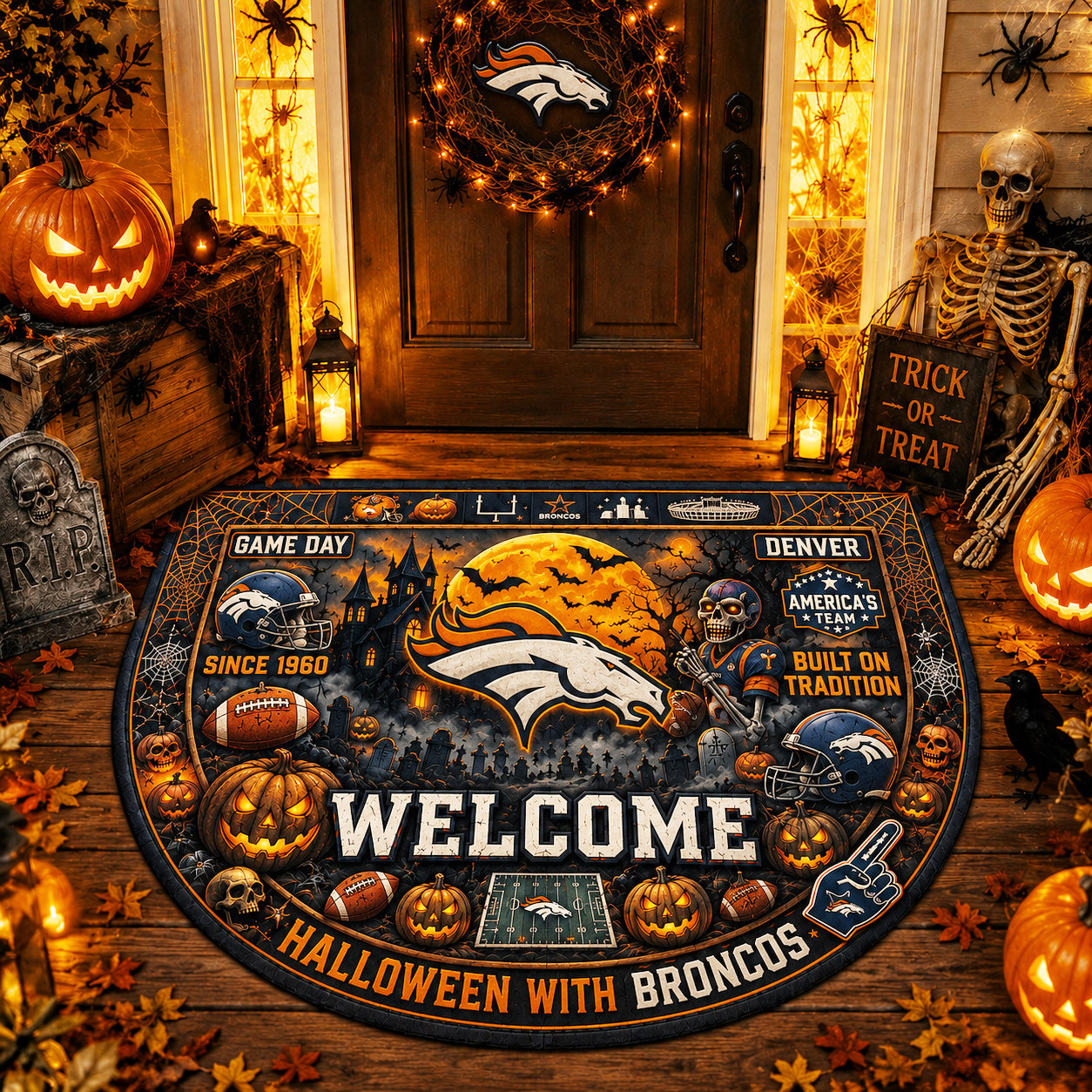 Premium NFL DB Halloween Welcome Doormat
