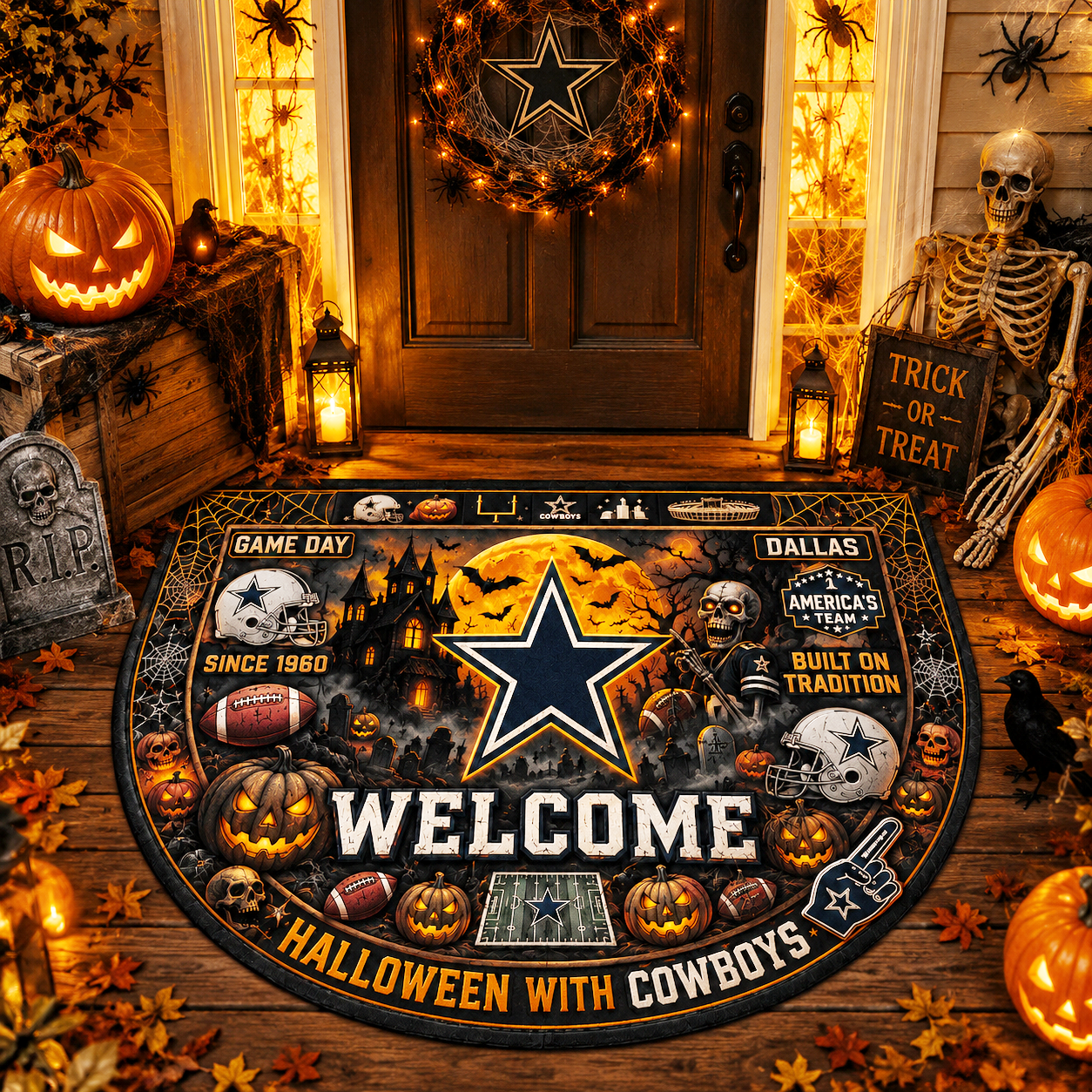 Premium NFL DC Halloween Welcome Doormat