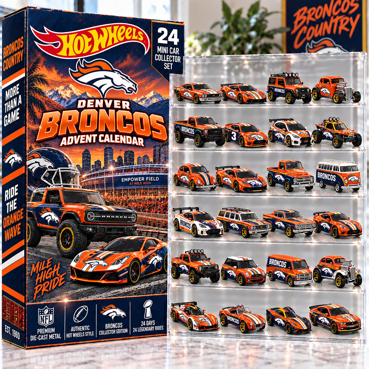 Premium NFL DEN Mini Car Advent Calendar V4