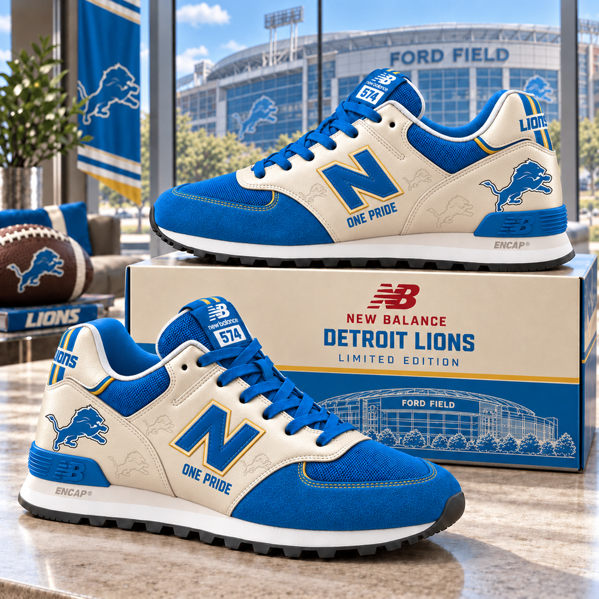 Premium NFL DET NB 574 Sneaker