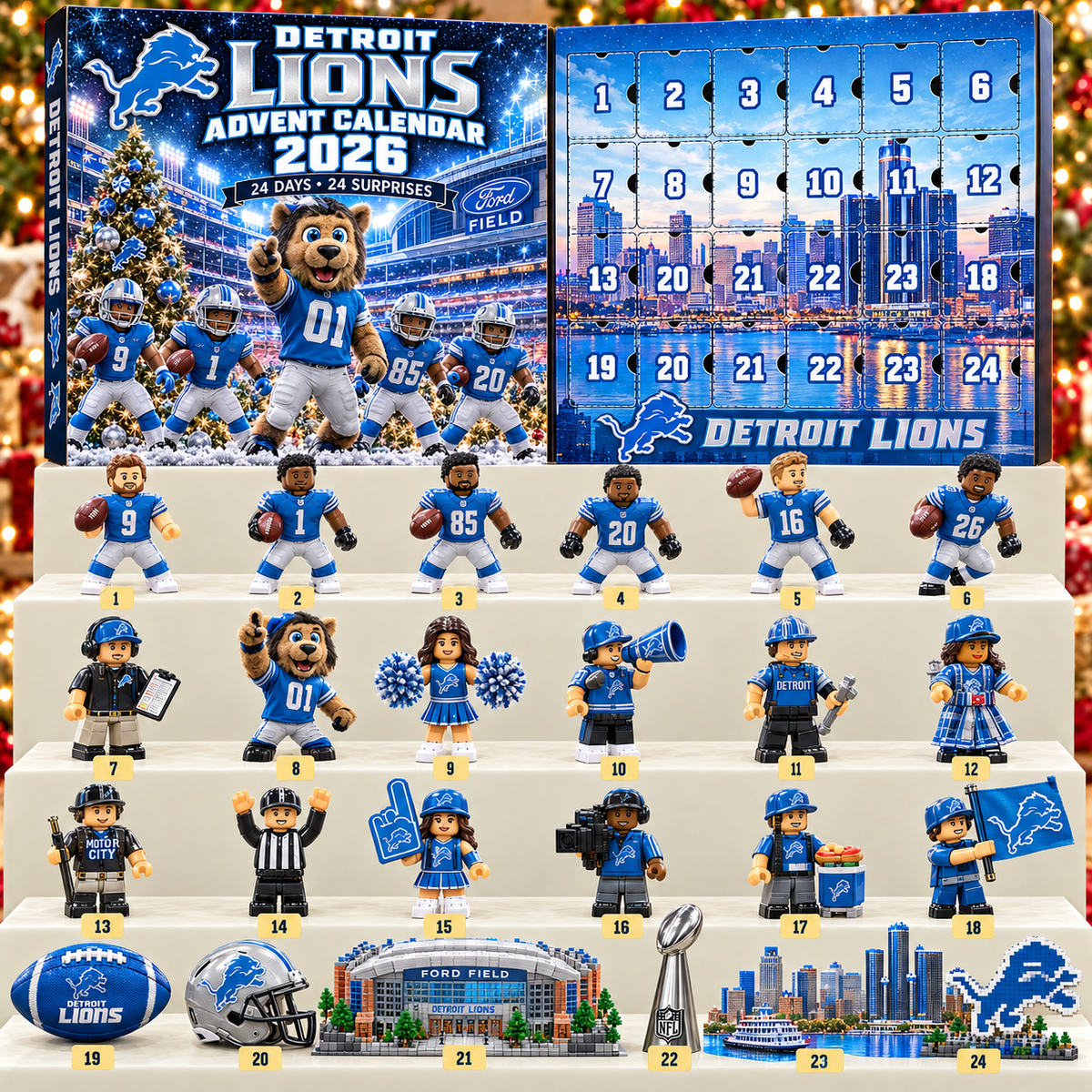 Premium NFL DL 24-Piece Football Collectible Advent Calendar V2