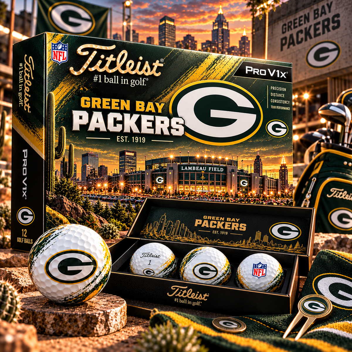 Premium NFL GBP x Titleist Pro V1 Herritage Golf Ball Set V4