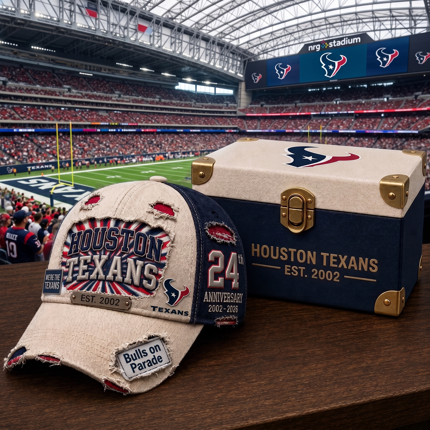 Premium NFL HOU Anniversary Distressed Cap