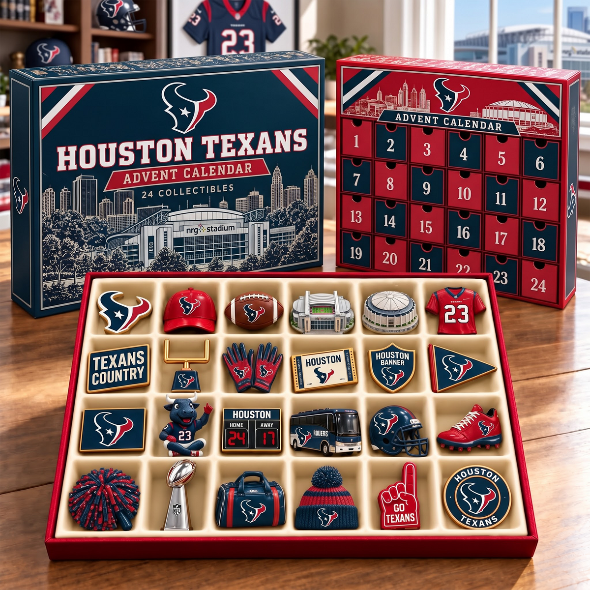 Premium NFL HOU Team Spirit 24-Piece Advent Calendar V3