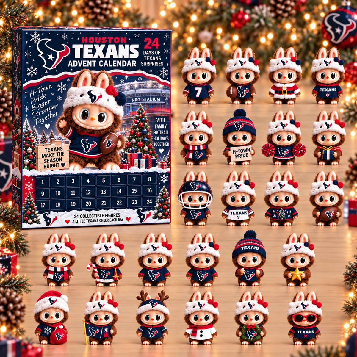 Premium NFL HOU x Labubu Christmas Avent Calendar V7