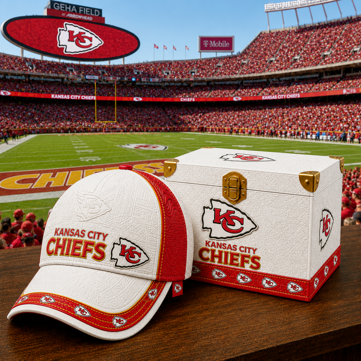 Premium NFL KCC Embossed Leather Cap