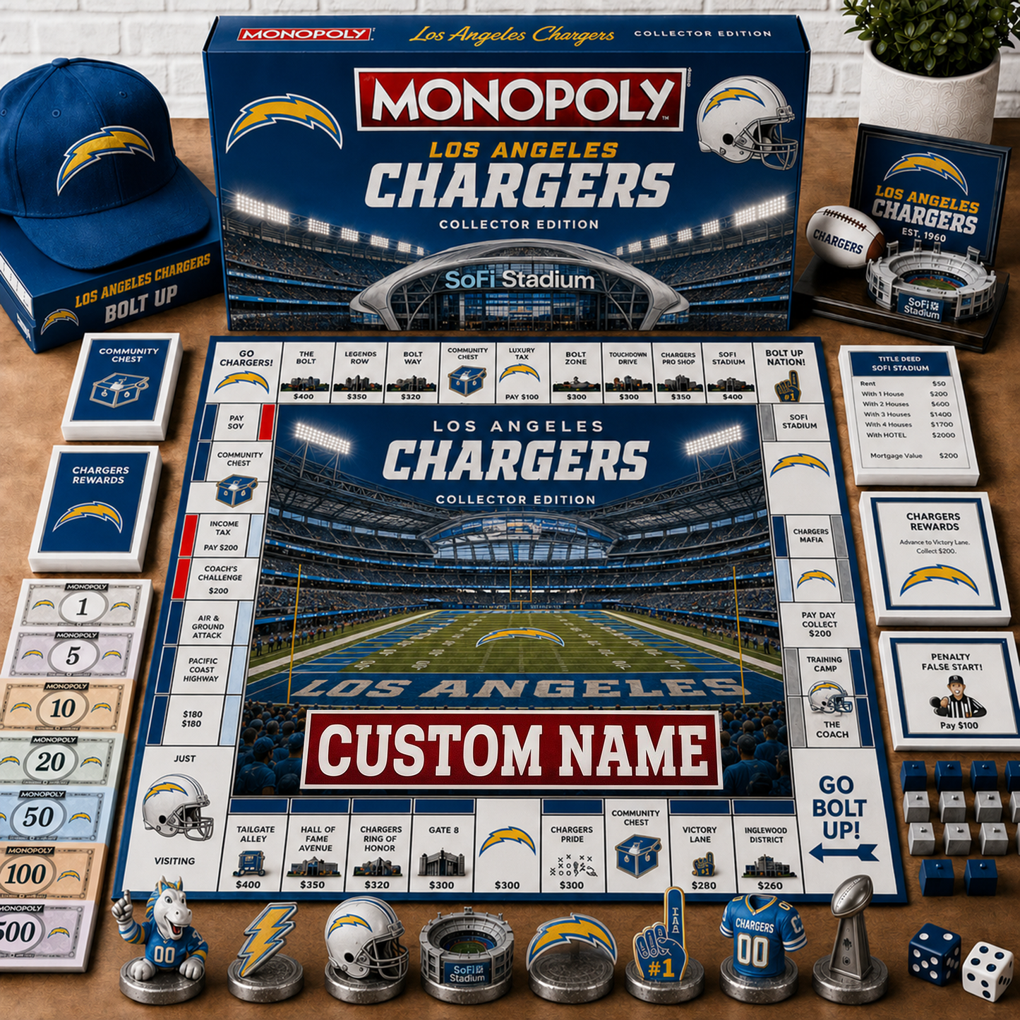 Premium NFL LAC Collector’s Edition Board Game Custom name
