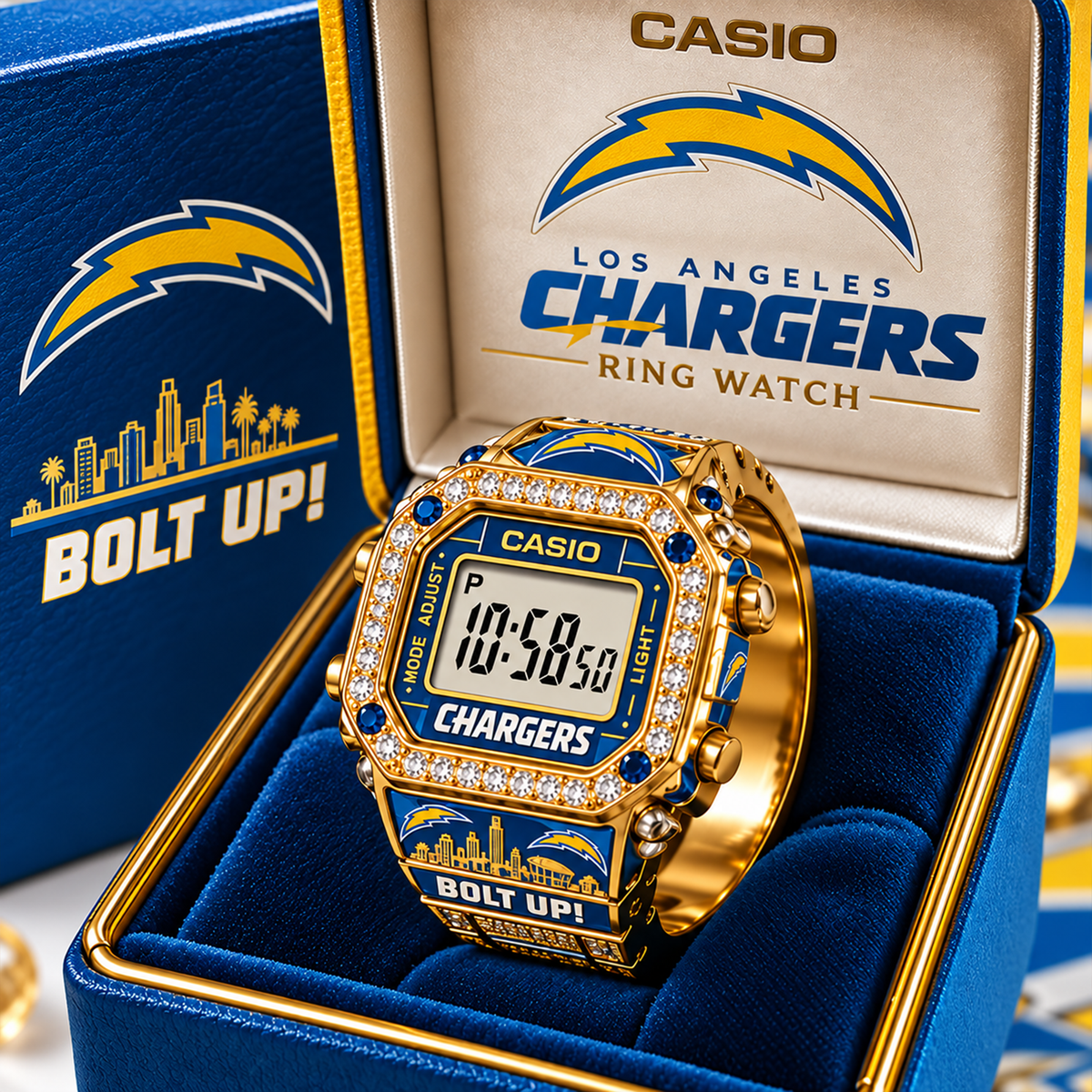 Premium NFL LAC Gold Ring Watch